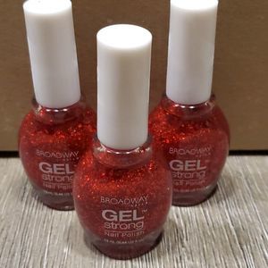 3  broadway nails gel strong Juliet red glitter